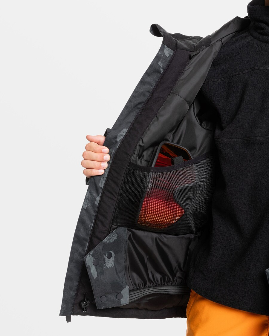 Quiksilver Boys 8-16 Mission Jacket - Dark Shadow με ζουμ της φύσης