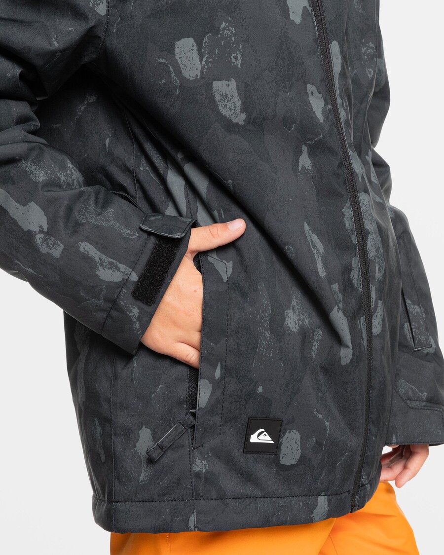 Quiksilver Boys 8-16 Mission Jacket - Dark Shadow με ζουμ της φύσης