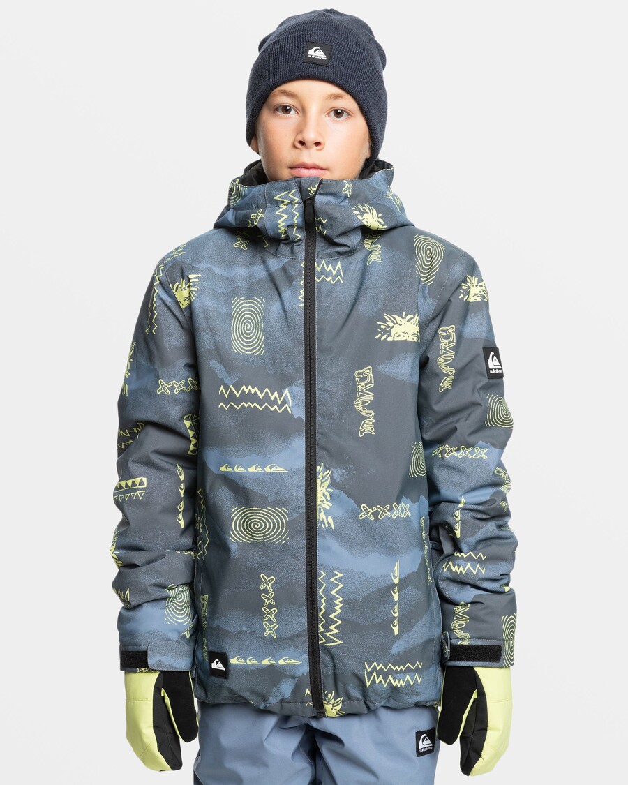 Quiksilver Snježna Jakna Za Dječake 8-16 Mission - Shadow Checks Kremen Kamen