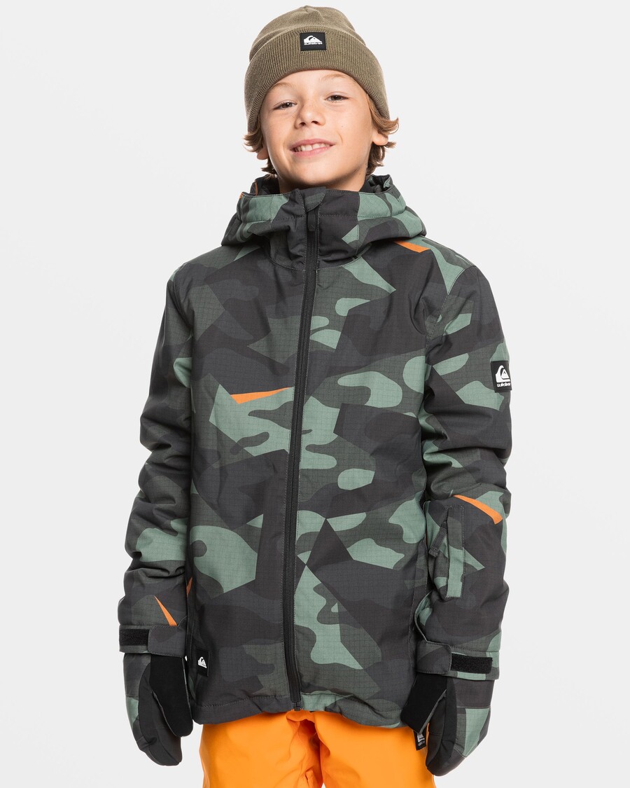 Quiksilver Snježna Jakna Za Dječake 8-16 Mission - Puzzle Camo Morski Sprej