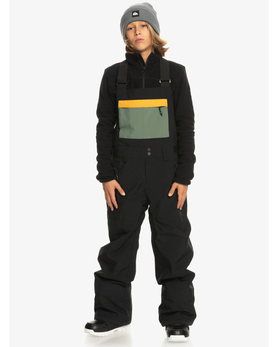 Quik Silver Boys 8-16 Mash Up Technical Snow Bib Pants - True Black