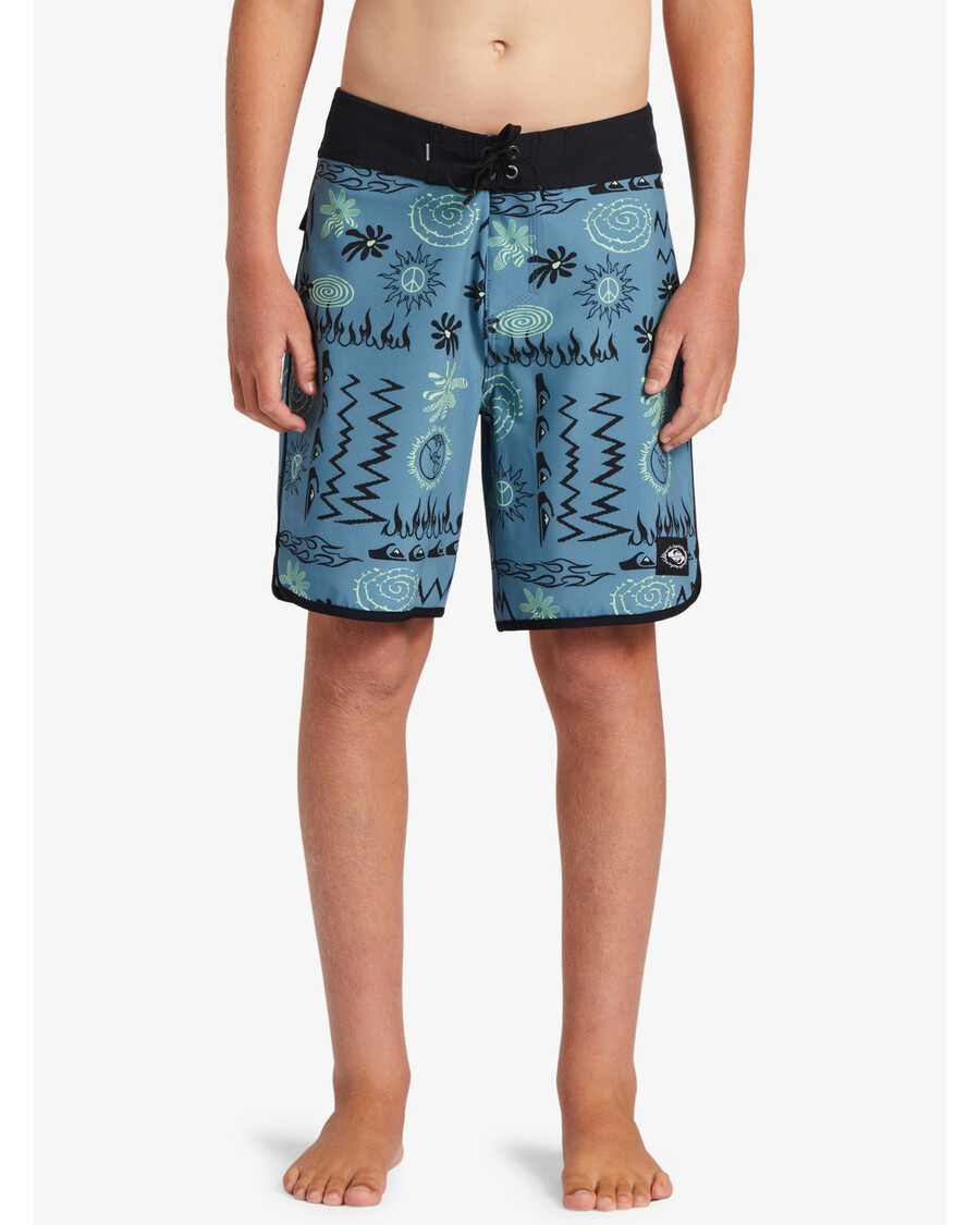 Quik Silver Chicos 8-16 Surfsilk Radical Vieira 16 Boardshorts - Aegean Blue