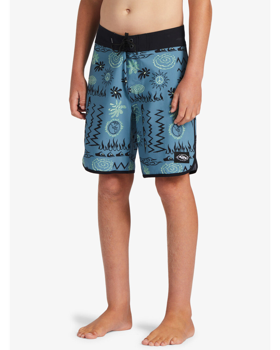 Quik Silver Chicos 8-16 Surfsilk Radical Vieira 16 Boardshorts - Aegean Blue