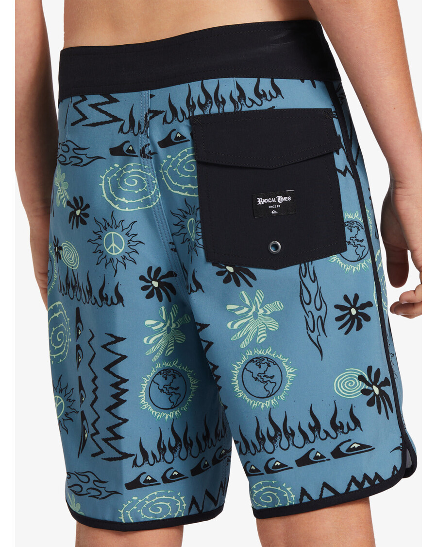 Quik Silver Chicos 8-16 Surfsilk Radical Vieira 16 Boardshorts - Aegean Blue