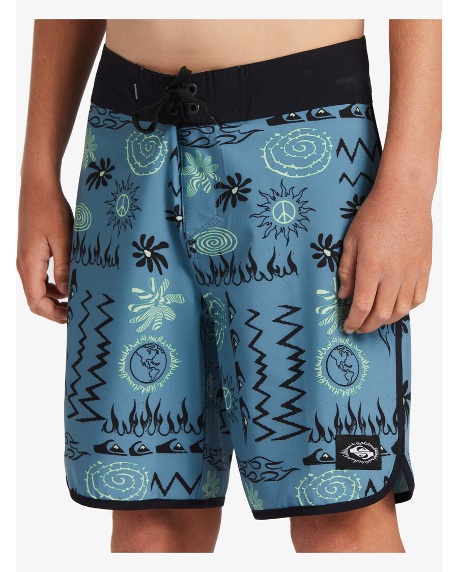 Quik Silver Chicos 8-16 Surfsilk Radical Vieira 16 Boardshorts - Aegean Blue