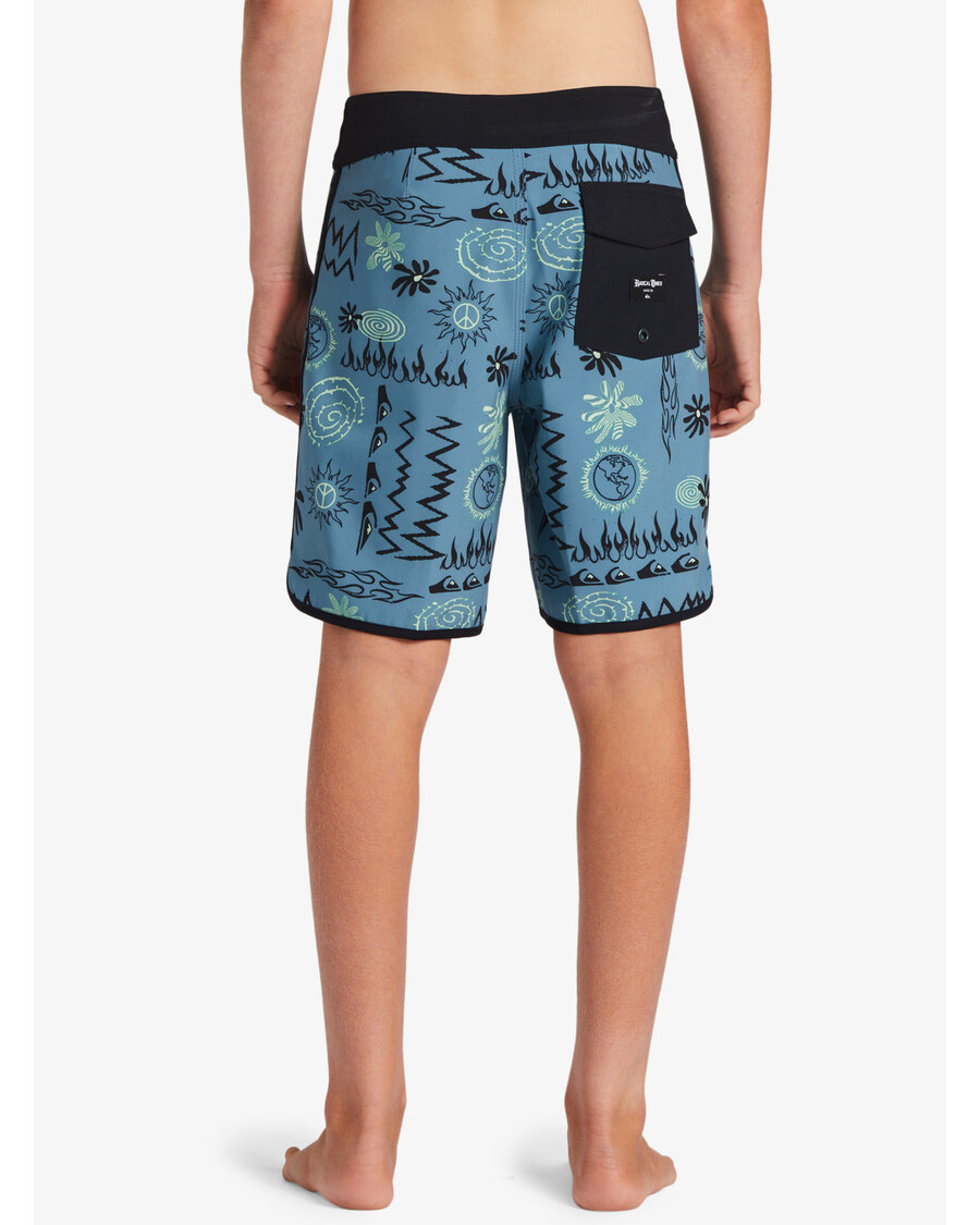 Quik Silver Chicos 8-16 Surfsilk Radical Vieira 16 Boardshorts - Aegean Blue