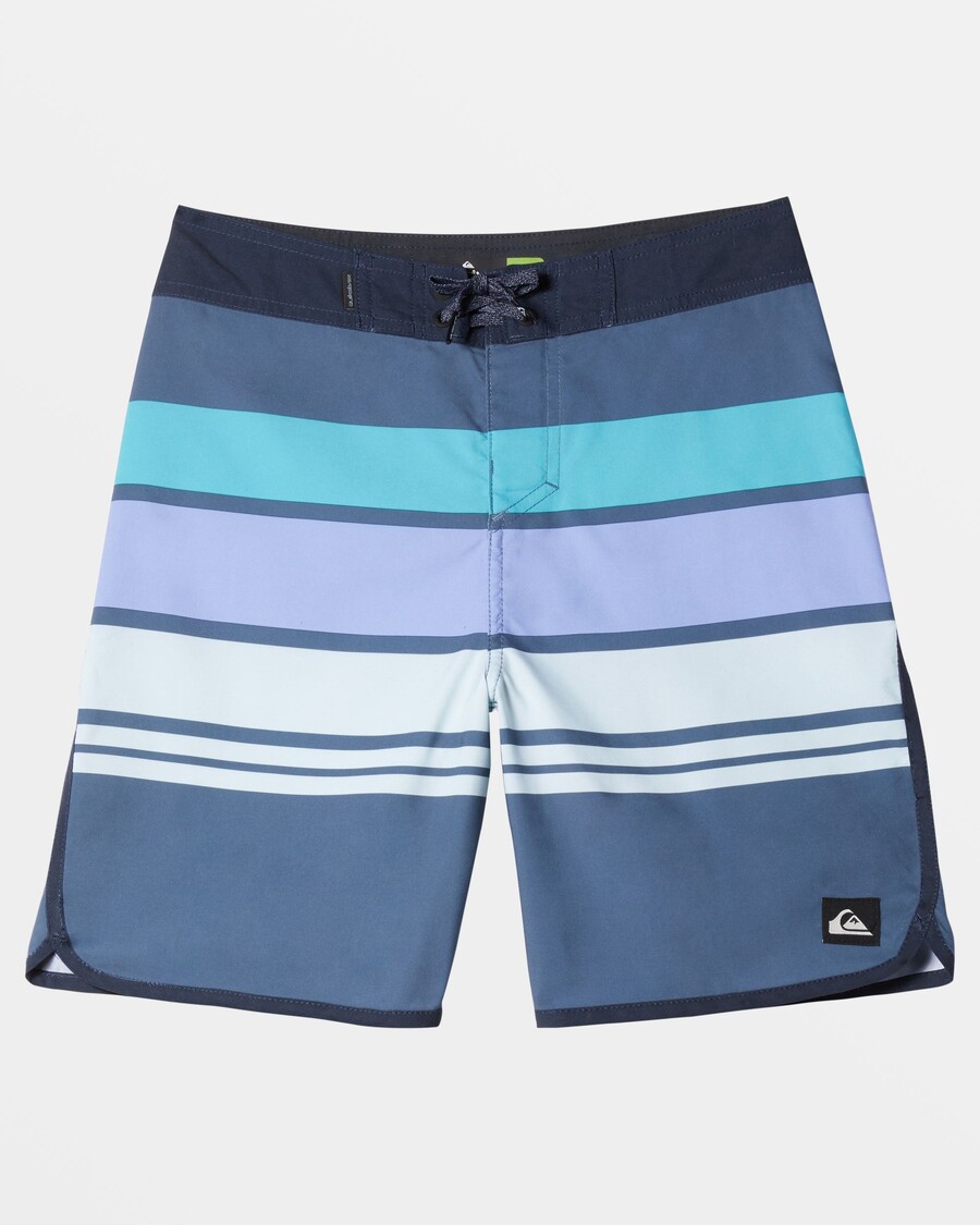 Quiksilver Shorts De Playa De 17" A Rayas Para Uso Diario Para Niños De 8 A 16 Años - Vintage Indigo