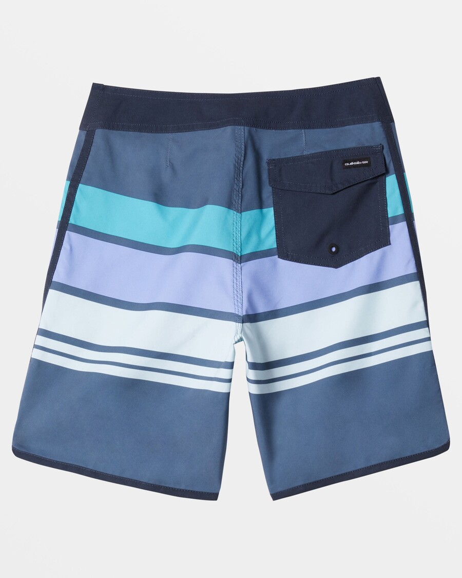 Quiksilver Shorts De Playa De 17" A Rayas Para Uso Diario Para Niños De 8 A 16 Años - Vintage Indigo