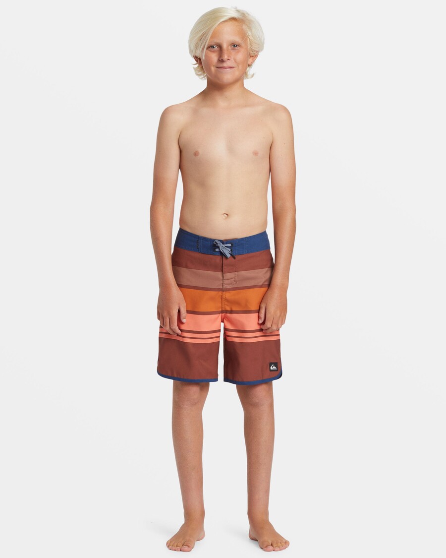 Quik Silver Boys 8-16 Everyday Stripe 17" Boardshorts - Rawhide