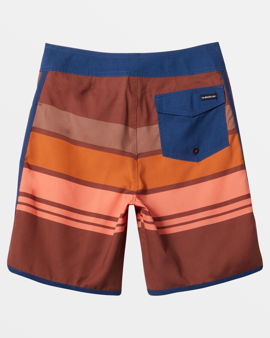 Quik Silver Boys 8-16 Everyday Stripe 17" Boardshorts - Rawhide