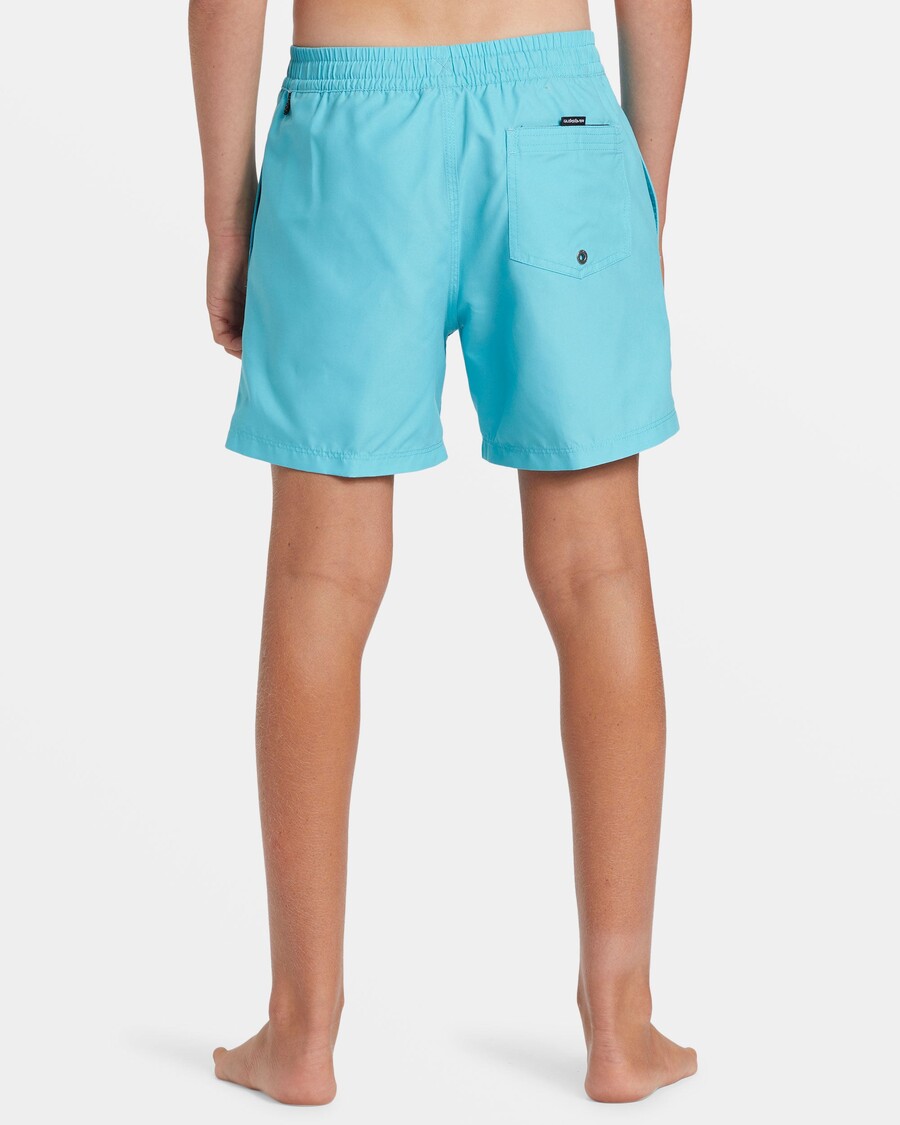Quiksilver Bañador Para Niños De 8 A 16 Años, Liso, De 14", Color Azul Maui