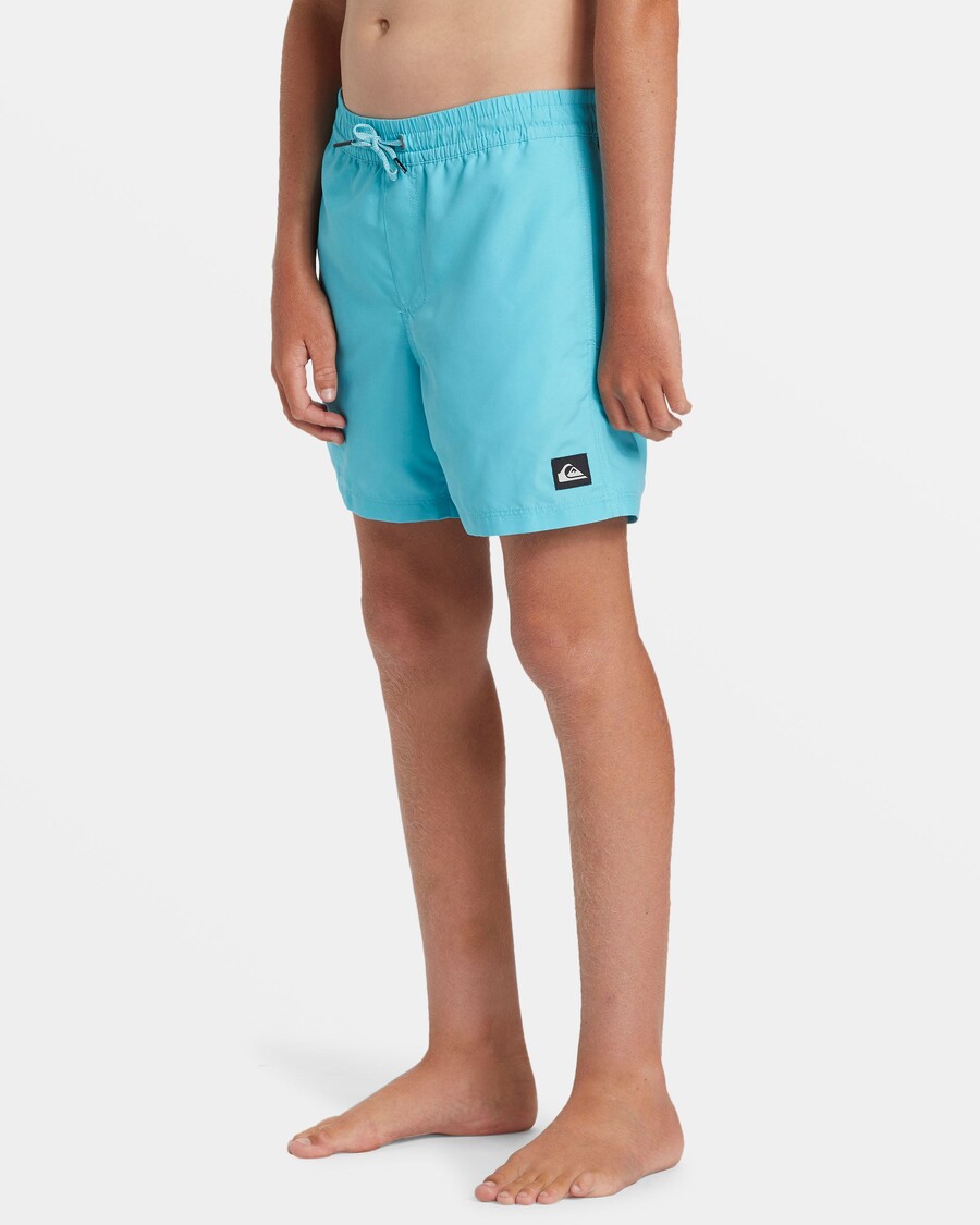 Quiksilver Bañador Para Niños De 8 A 16 Años, Liso, De 14", Color Azul Maui