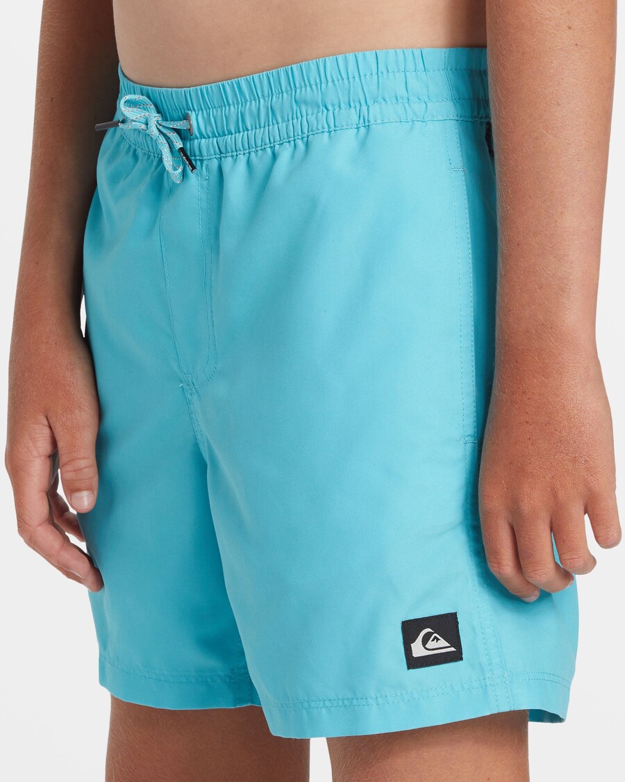 Quiksilver Bañador Para Niños De 8 A 16 Años, Liso, De 14", Color Azul Maui