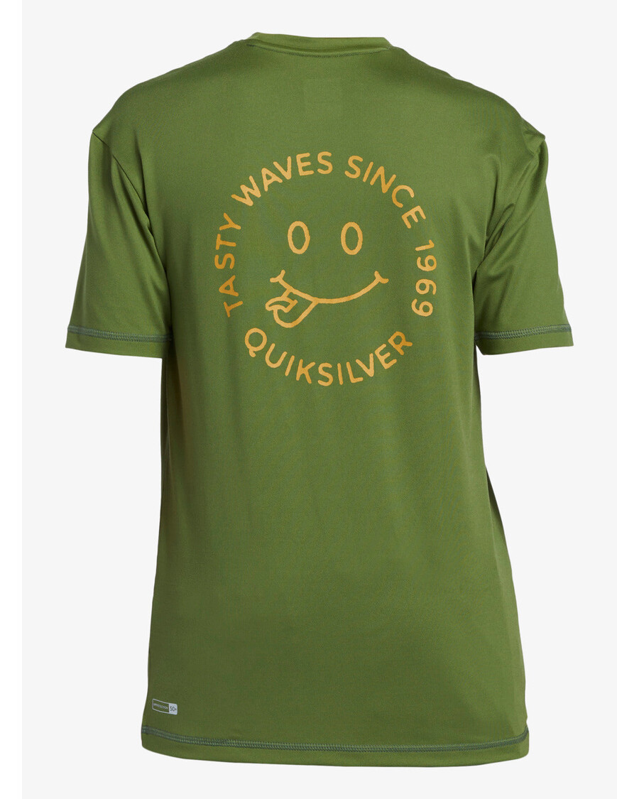 Quik Silver Boys 8-16 Mix Session UPF 50 Short Sleeve Surf Tee - Dill