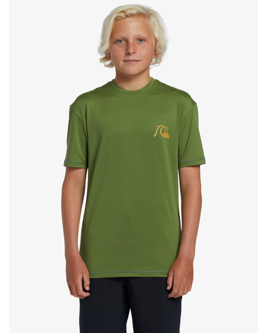 Quik Silver Boys 8-16 Mix Session UPF 50 Short Sleeve Surf Tee - Dill