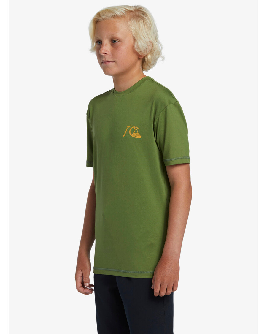 Quik Silver Boys 8-16 Mix Session UPF 50 Short Sleeve Surf Tee - Dill
