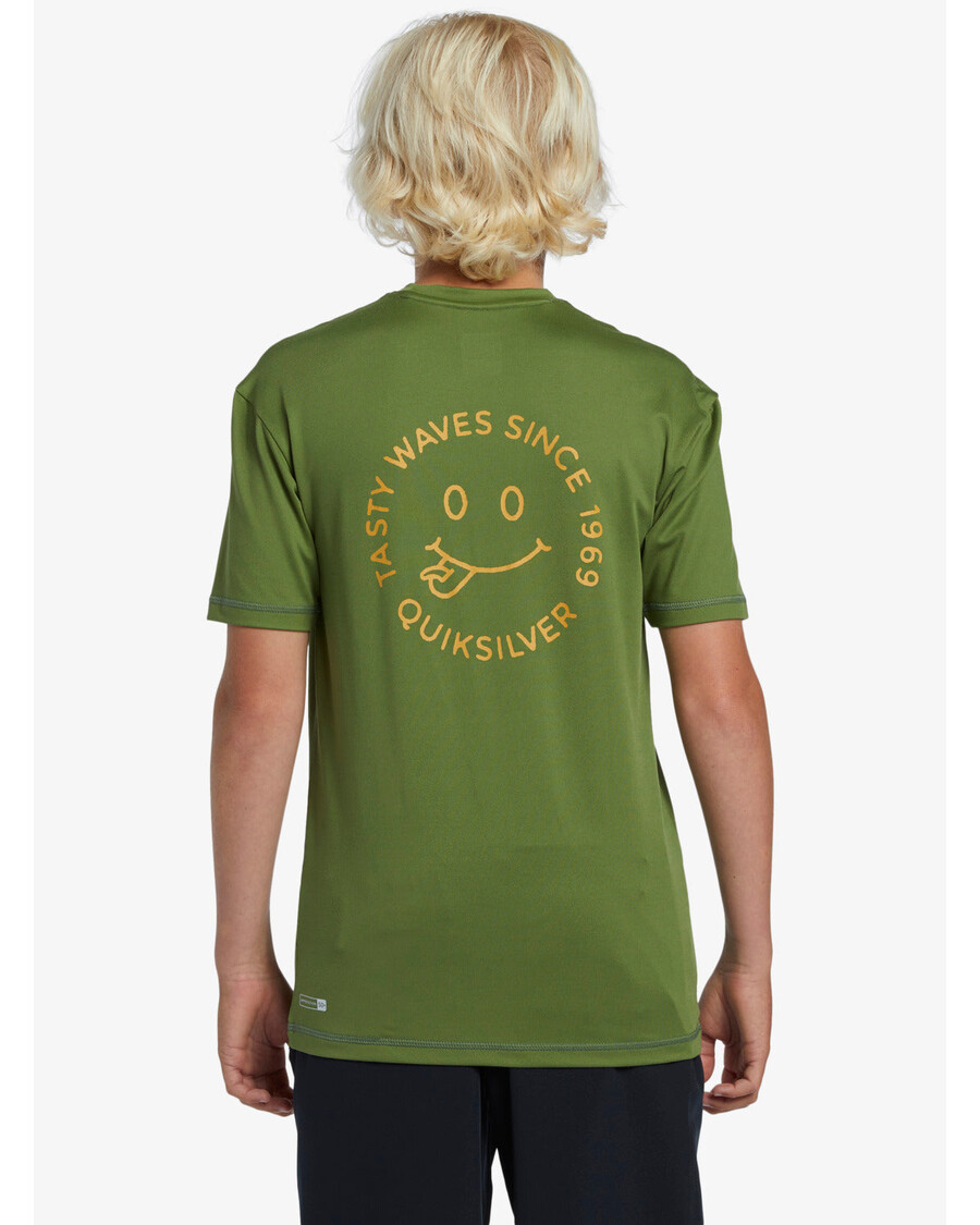 Quik Silver Boys 8-16 Mix Session UPF 50 Short Sleeve Surf Tee - Dill