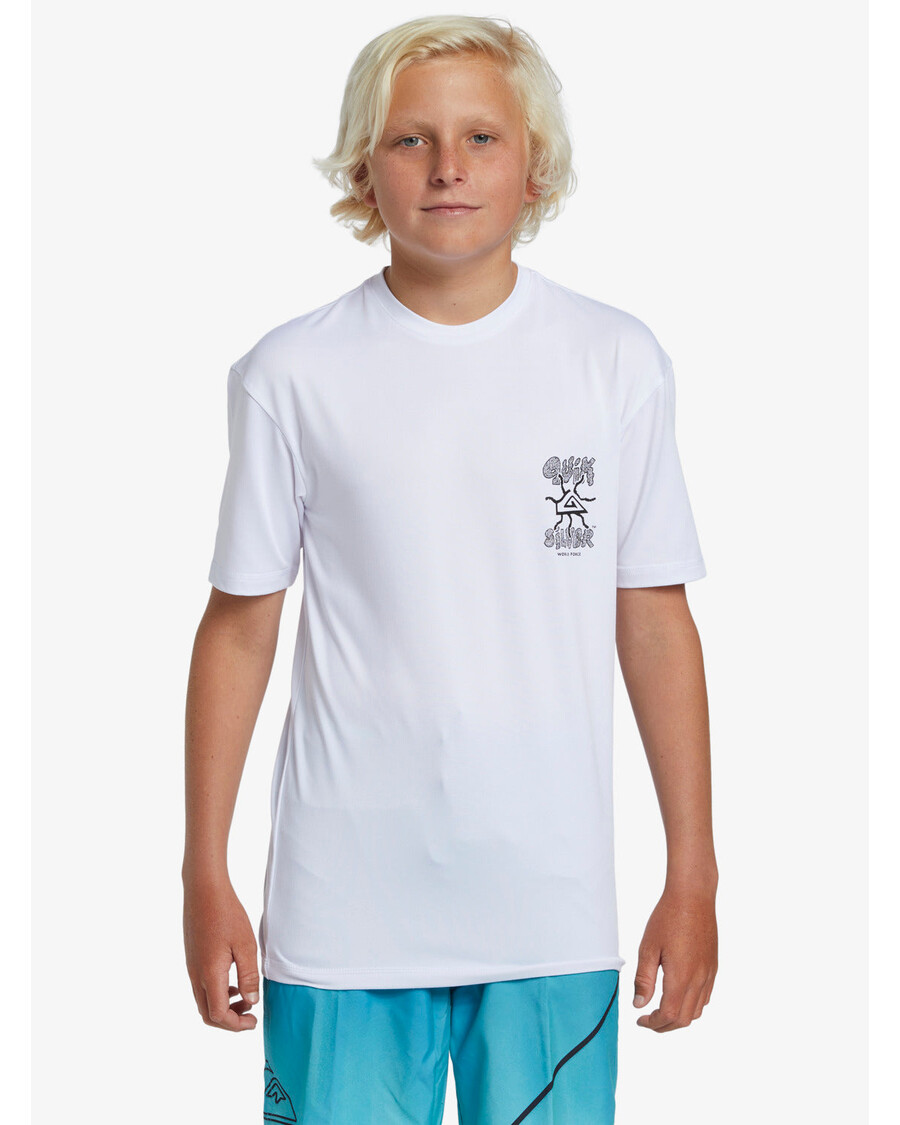 Quiksilver Fiú 8-16 éves Mix Session Upf 50 Rövid Ujjú Szörf Póló - Fehér