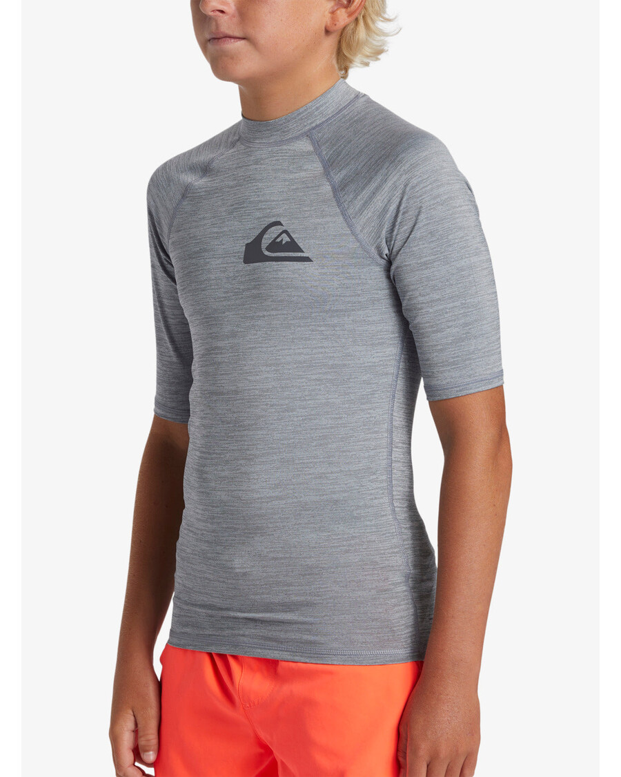 Quik Silver Boys 8-16 Everyday UPF 50 Short Sleeve Rashguard - Quarry Heather