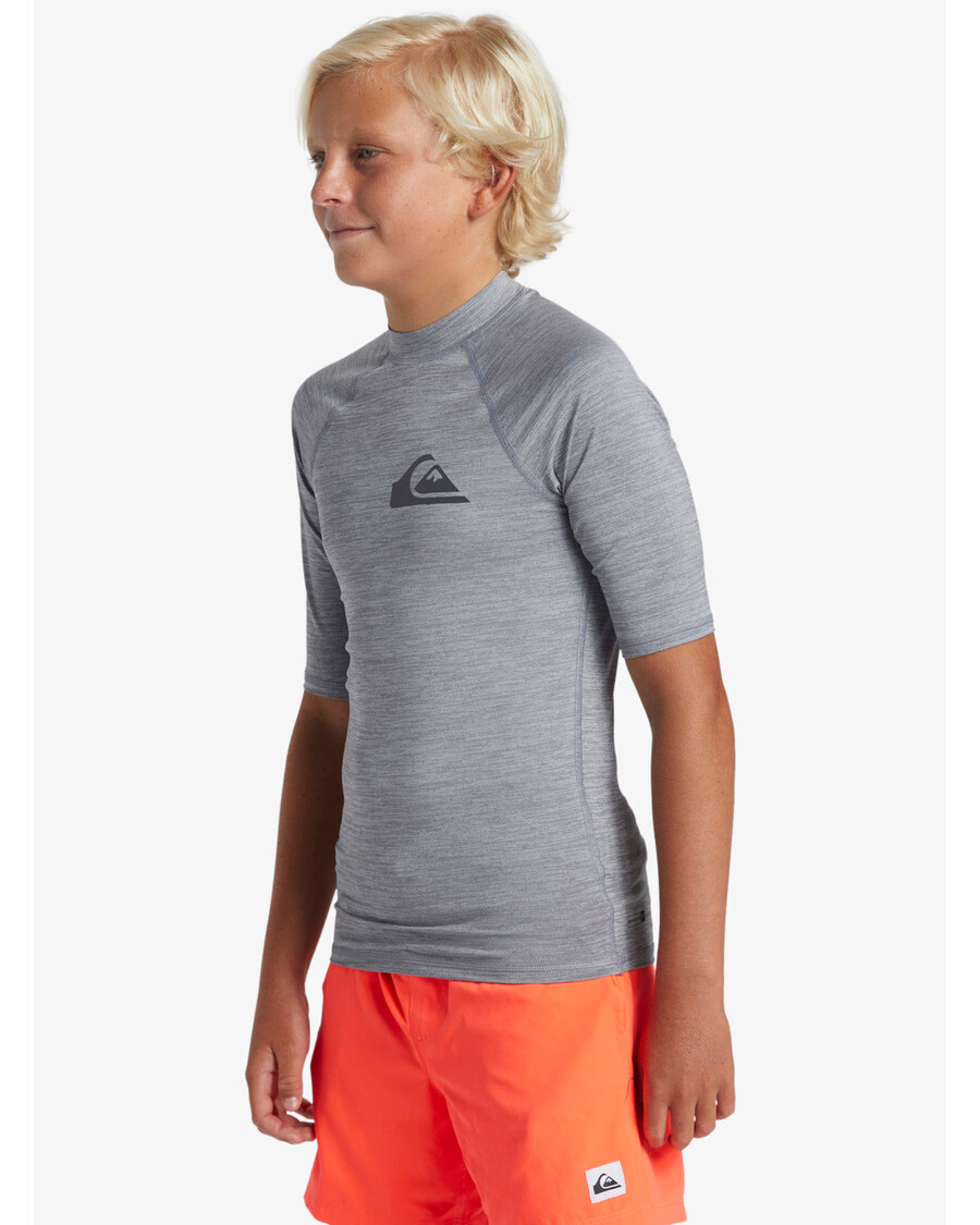 Quik Silver Boys 8-16 Everyday UPF 50 Short Sleeve Rashguard - Quarry Heather