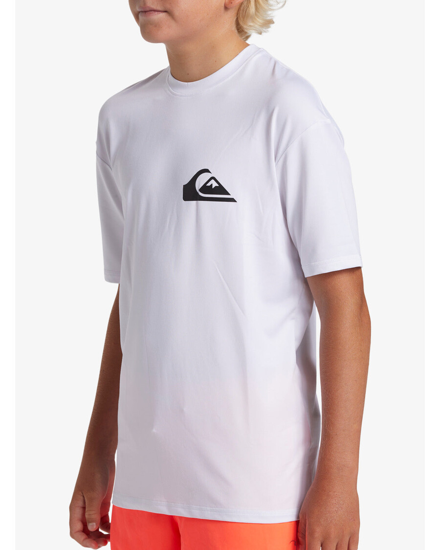Quiksilver Camiseta De Surf De Manga Corta Para Niños De 8 A 16 Años - Blanca