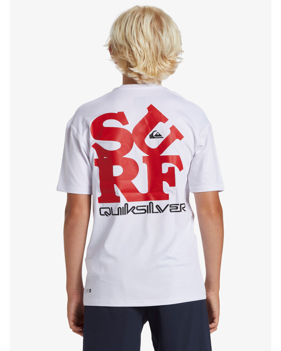 Quiksilver αγόρια 8-16 καθημερινά κοντομάνικο μπλουζάκι σερφ - λευκό/μαύρο