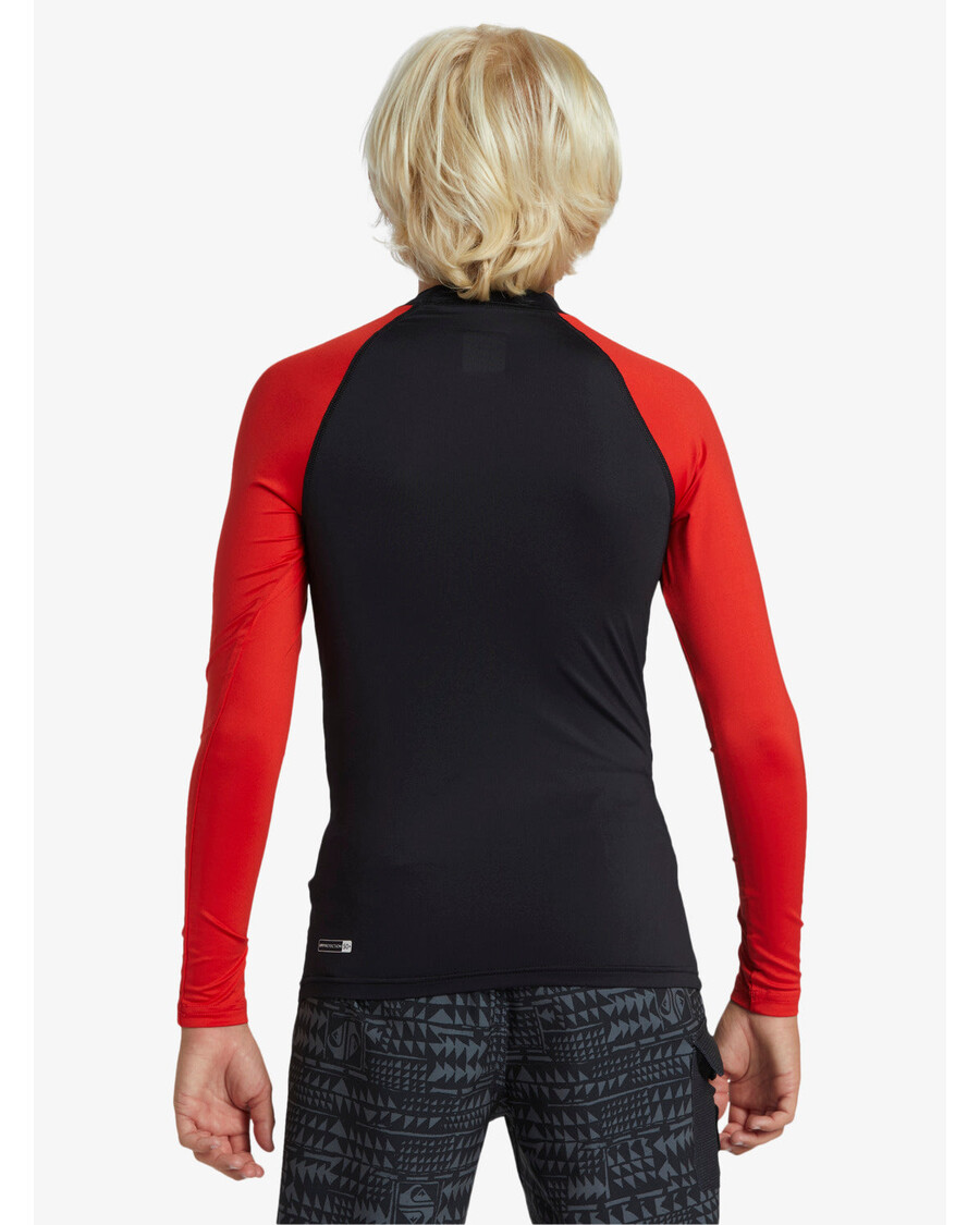 Quik Silver Boys 8-16 Hawaii Badge UPF50 Long Sleeve Rashguard -