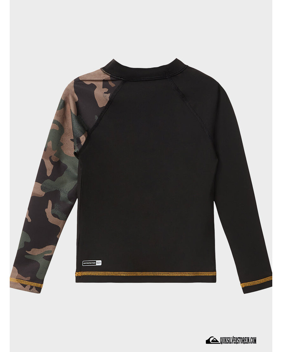Quik Silver Boys 2-7 Hi Island Rush Long Sleeve UPF 50 Rashguard - Black