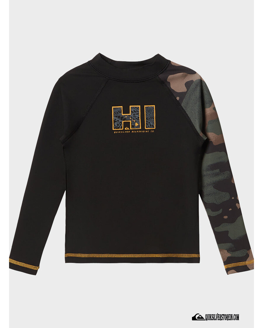 Quik Silver Boys 2-7 Hi Island Rush μακρυμάνικο Upf 50 Rashguard - μαύρο