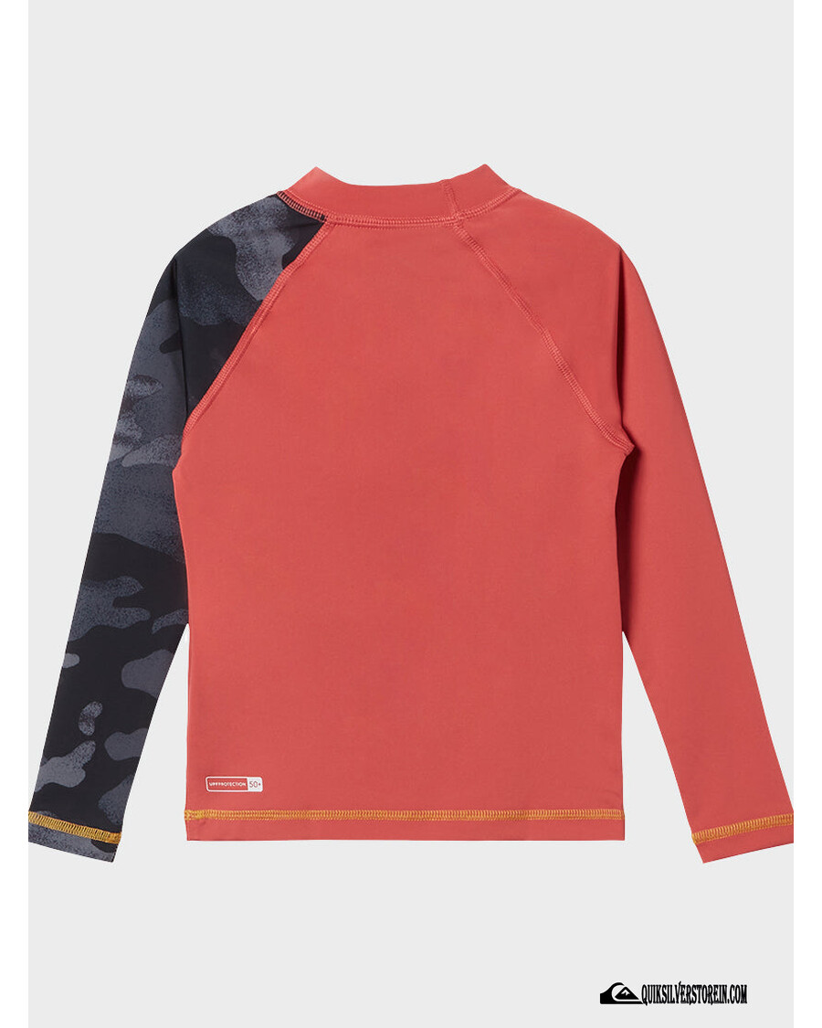 Quik Silver Boys 2-7 Hi Island Rush Langærmet Upf 50 Rashguard - Mineralrød