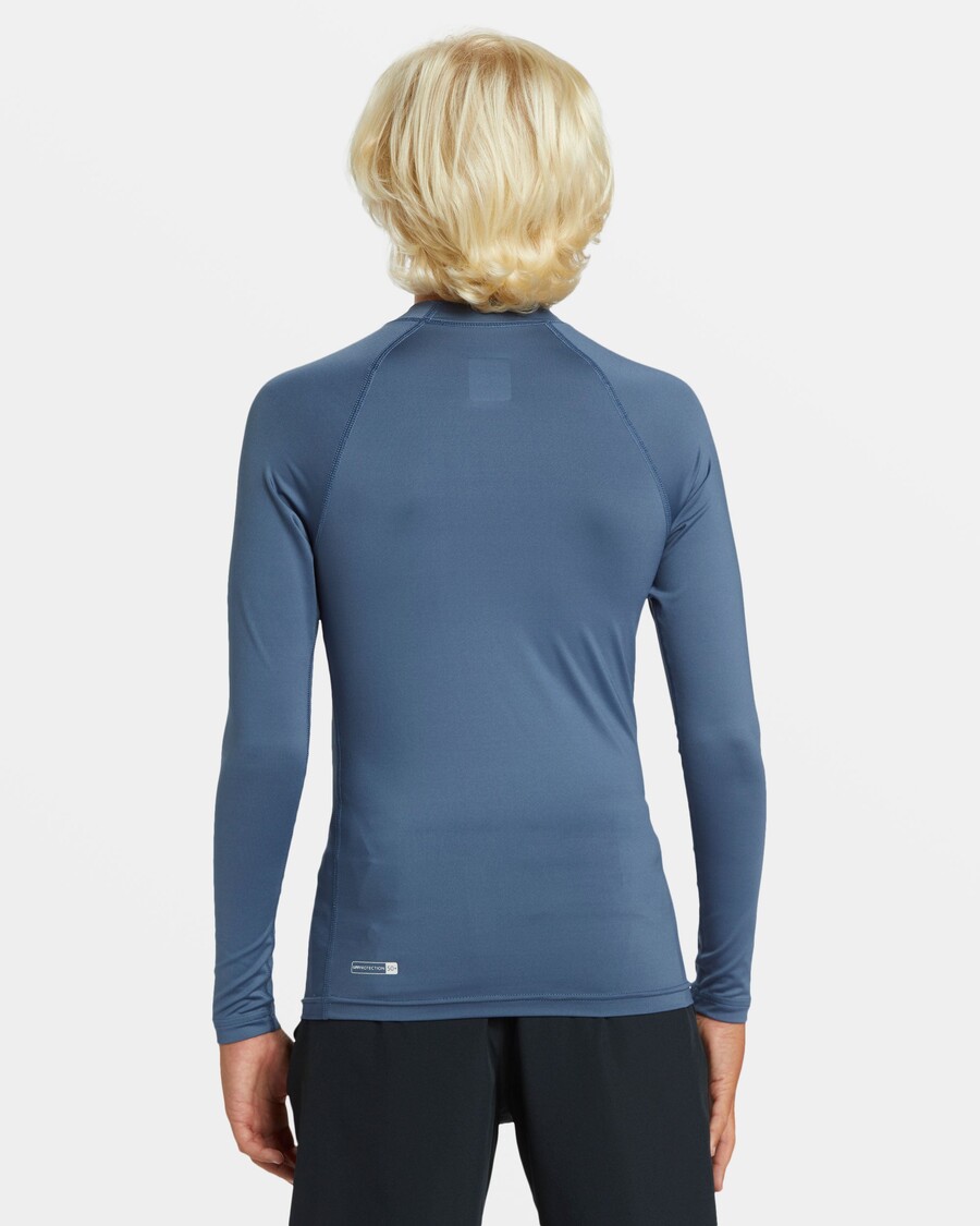 Quik Silver Boys 8-16 Daily Upf 50 Long Sleeve Rashguard - Vintage Indigo