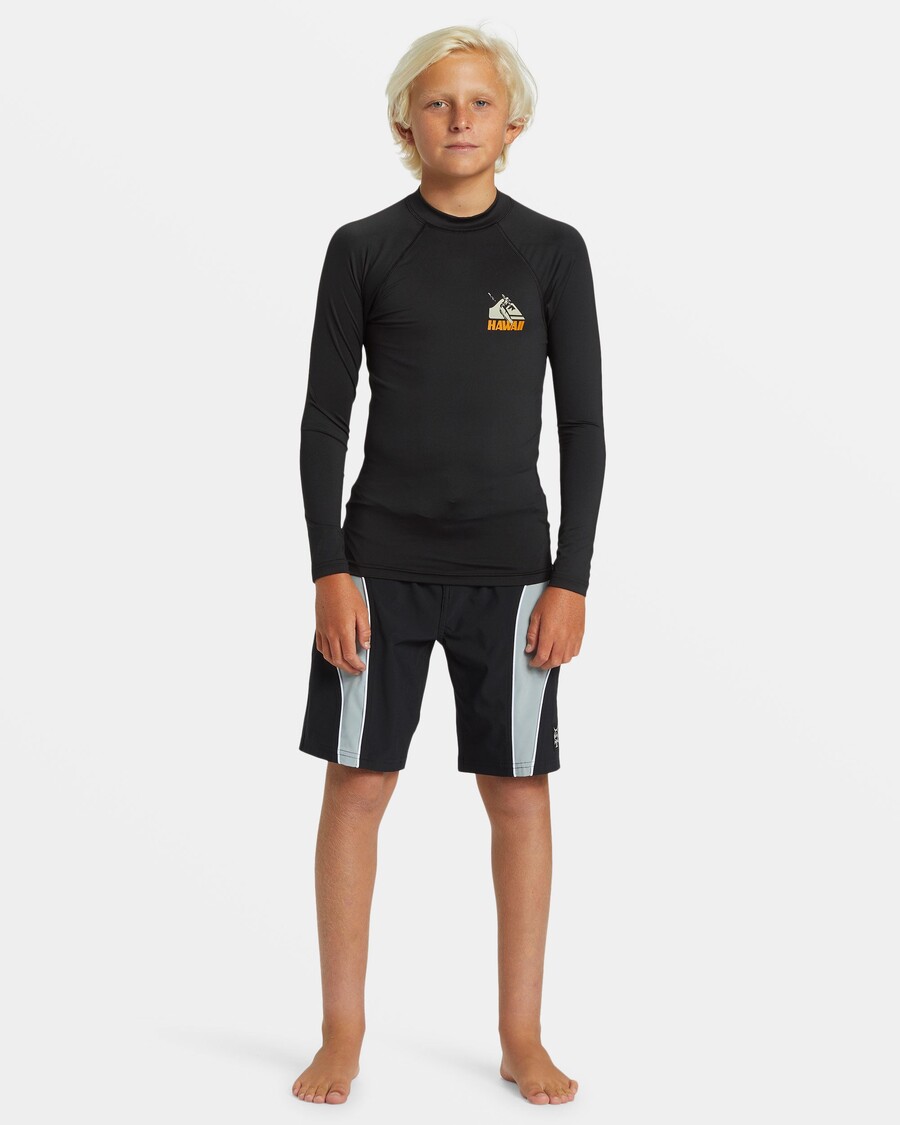 Quik Silver Boys 8-16 Petroglyph Long Sleeve Rashguard - Black