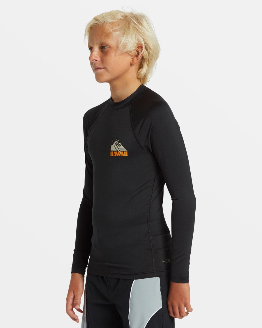 Quik Silver Boys 8-16 Petroglyph Long Sleeve Rashguard - Black