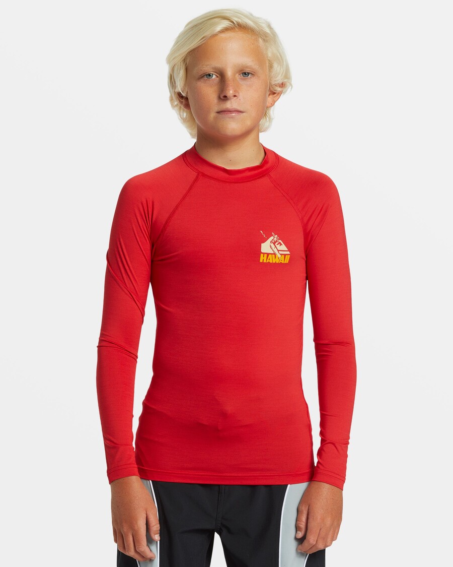Quiksilver Boys 8-16 Petroglyph Dlhý Rukáv Chránič Proti Vyrážke - Salsa