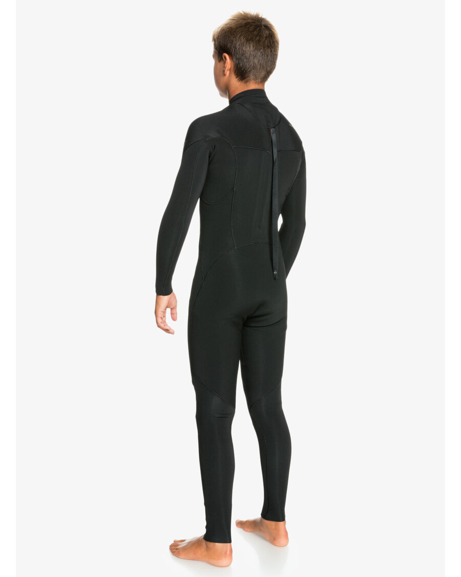 Quik Silver Boys 8-16 3/2mm Everyday Sessions Back Zip Fullsuit - Black