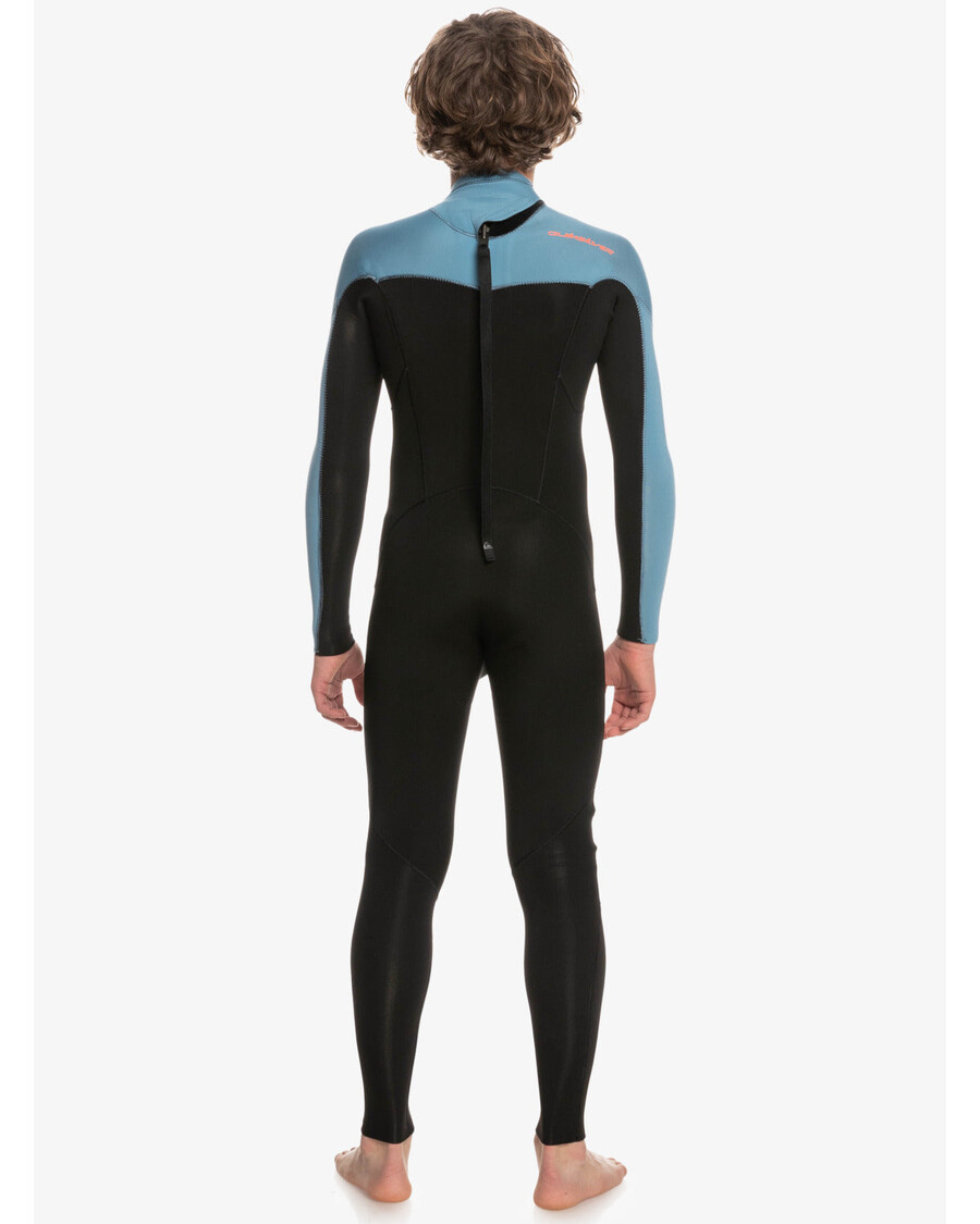 Quiksilver Chlapci 8-16 3/2 Mm Každodenný Neoprén Na Zips Na Chrbte - čierny/provinciálna Modrá