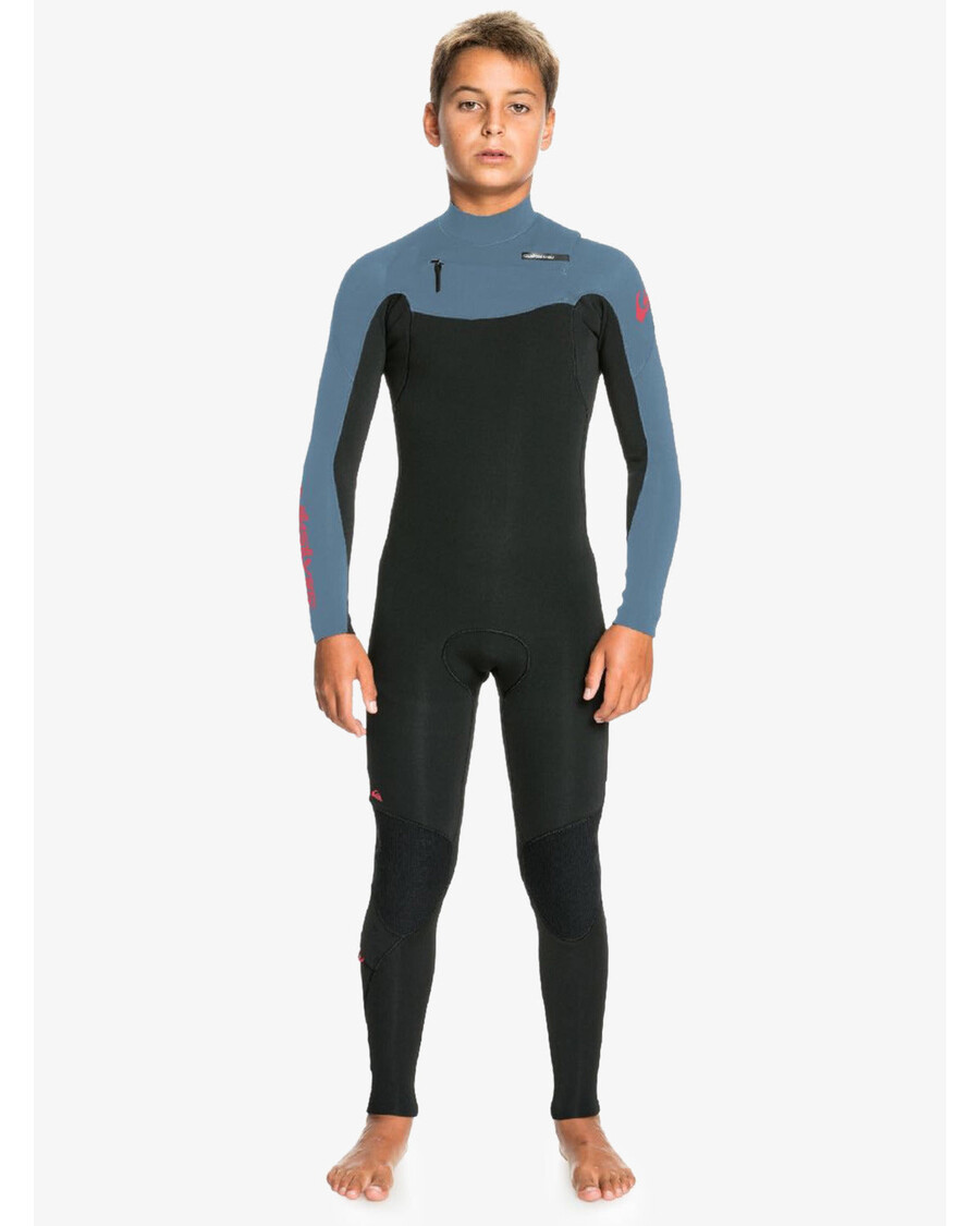 Quiksilver Chlapci 8-16 4/3 Každodenného Neoprénu So Zipsom Na Chrbte - čierna/provinciálna Modrá