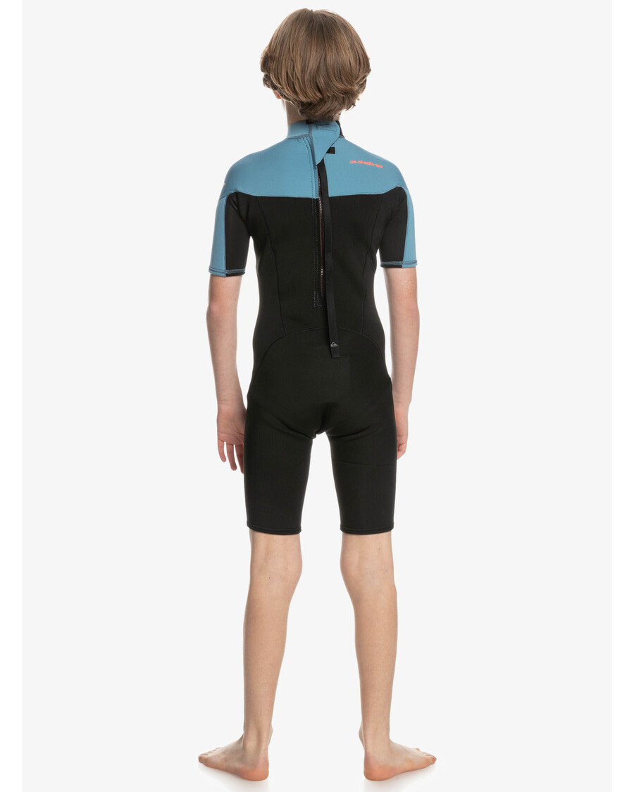 Quiksilver Pojat 8-16 2/2mm Arkipäivät Lyhythihainen Vetoketjullinen Jousipuku - Musta/maakunnansininen