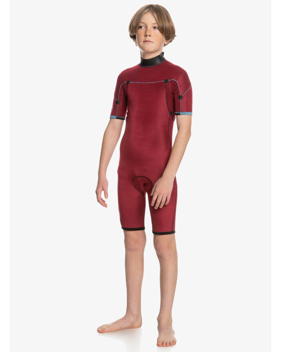 Quiksilver Pojat 8-16 2/2mm Arkipäivät Lyhythihainen Vetoketjullinen Jousipuku - Musta/maakunnansininen