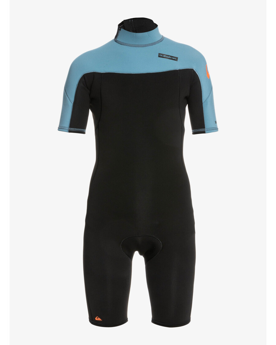 Quiksilver Pojat 8-16 2/2mm Arkipäivät Lyhythihainen Vetoketjullinen Jousipuku - Musta/maakunnansininen