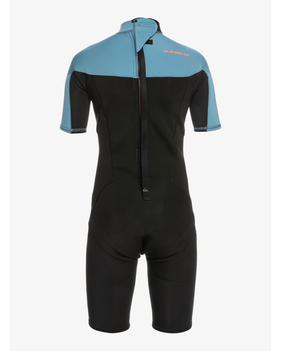 Quiksilver Pojat 8-16 2/2mm Arkipäivät Lyhythihainen Vetoketjullinen Jousipuku - Musta/maakunnansininen