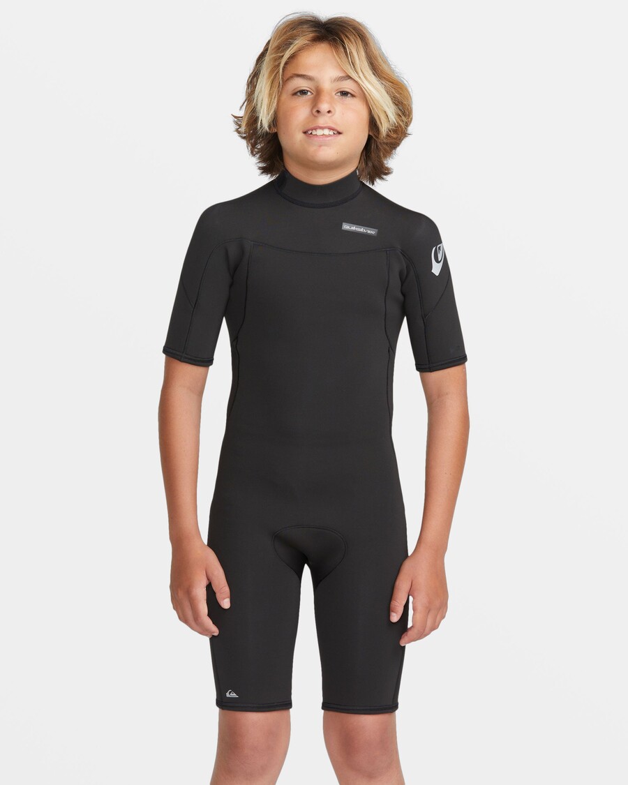 Quiksilver Chlapci 8-16 2/2 Mm Každodenné Jarný Oblek S Krátkym Rukávom - čierny