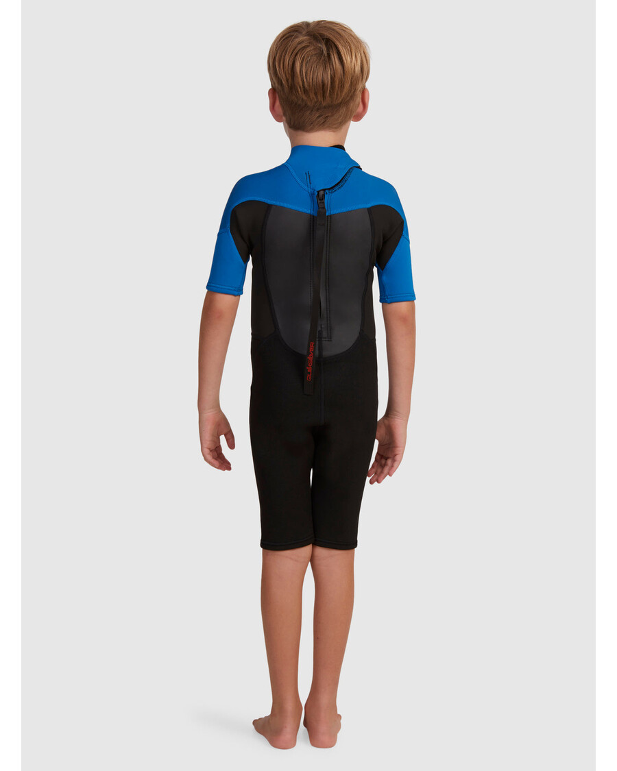 Quik Silver Boys 2-7 2/2mm Prologue Short Sleeve Spring Suit - Black/Squale Blue