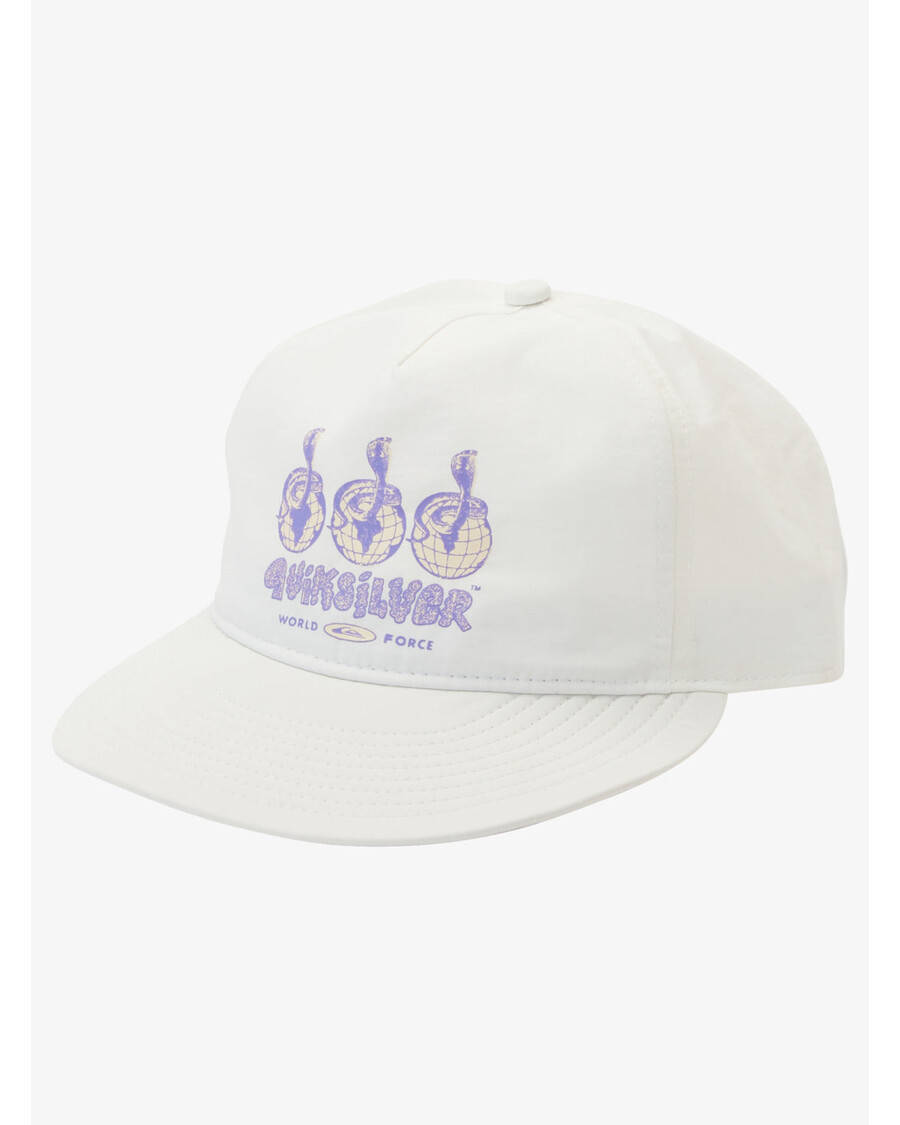 Quik Silver Nylo Cap Snapback Hat - Snow White