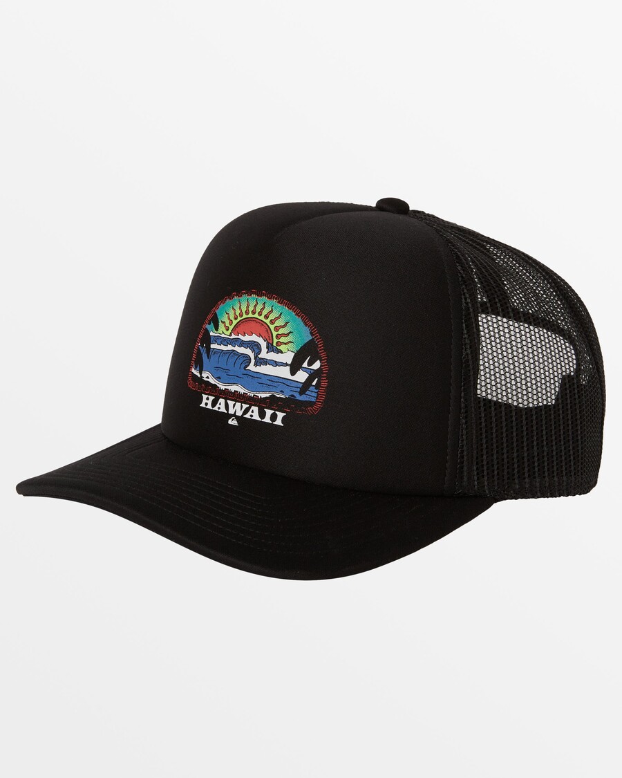 Quiksilver Hawaii Blazing Sun Trucker Hat - Musta