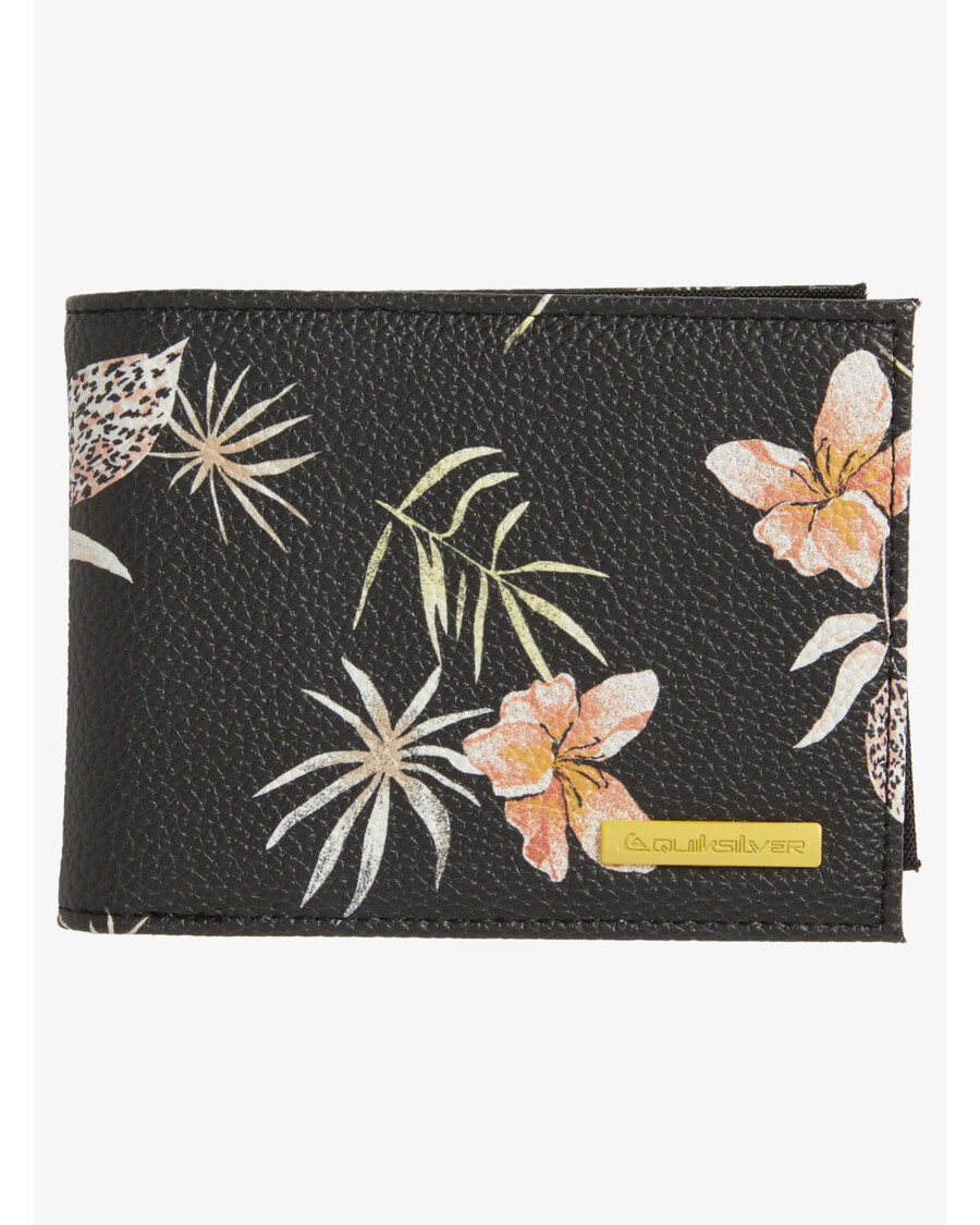 Carteira Tri-fold Quik Silver Frescura - Preto Floral Tropical Ss
