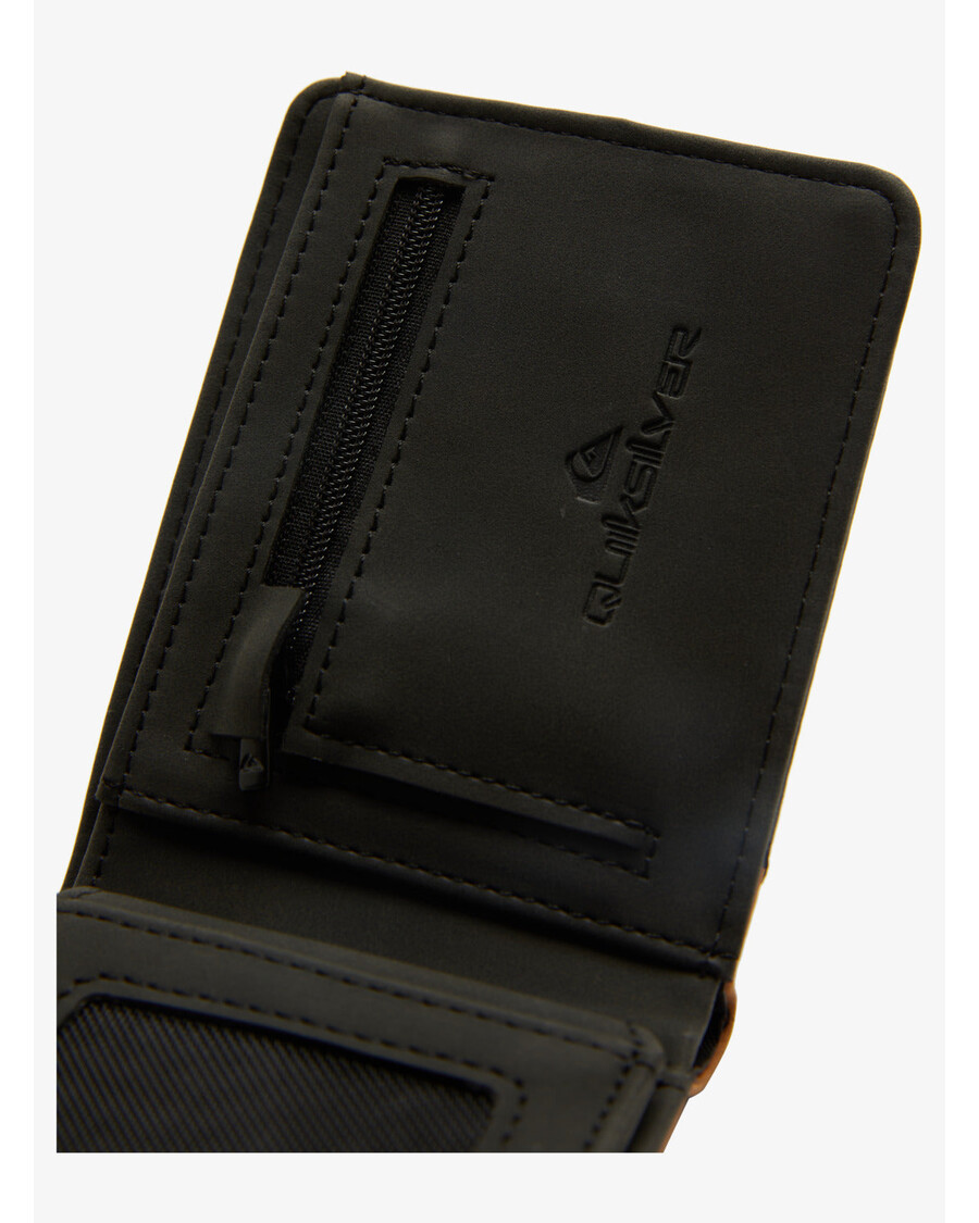 クイック シルバー スタンプ ランパー 三つ折り財布 - ブラック