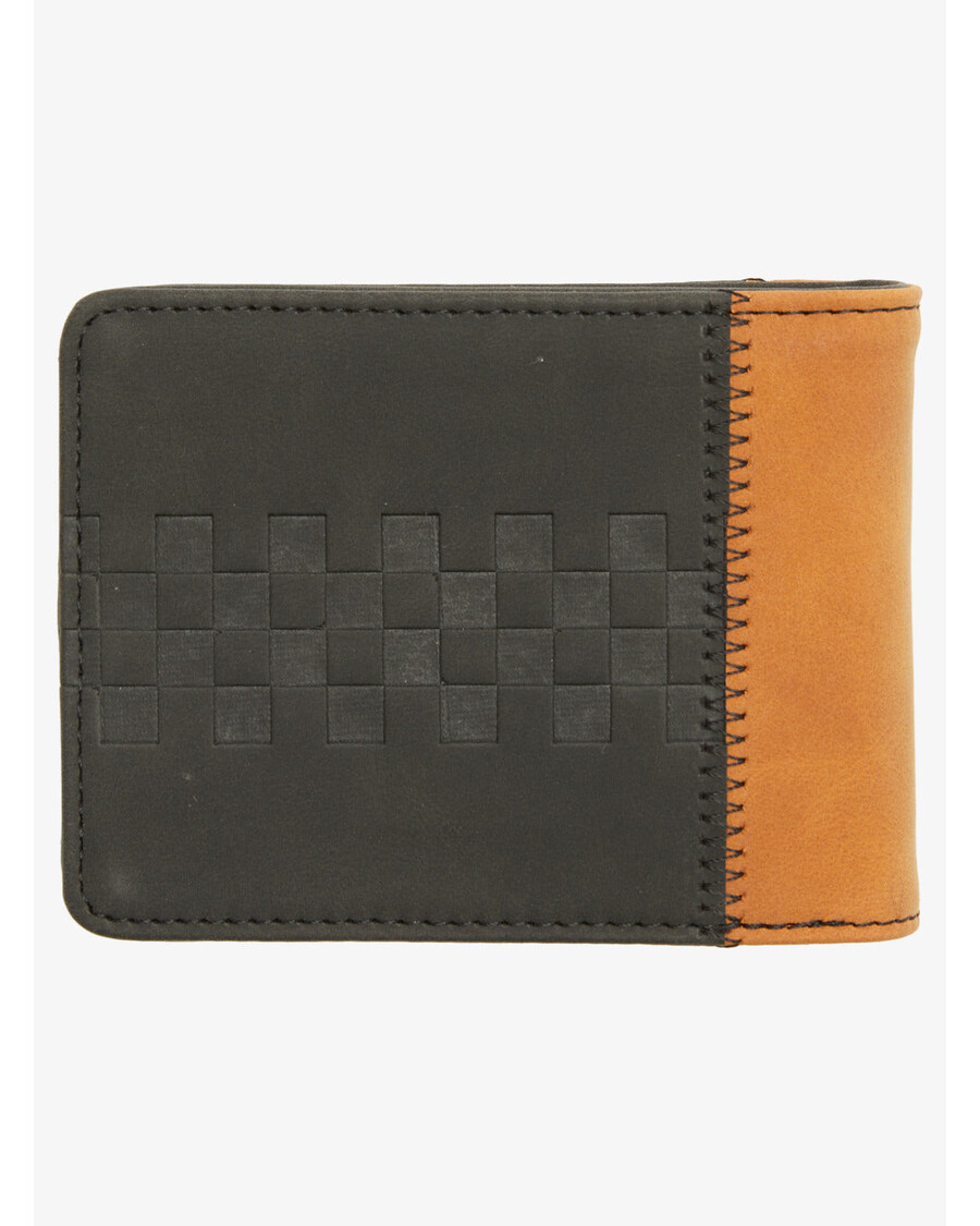 クイック シルバー スタンプ ランパー 三つ折り財布 - ブラック