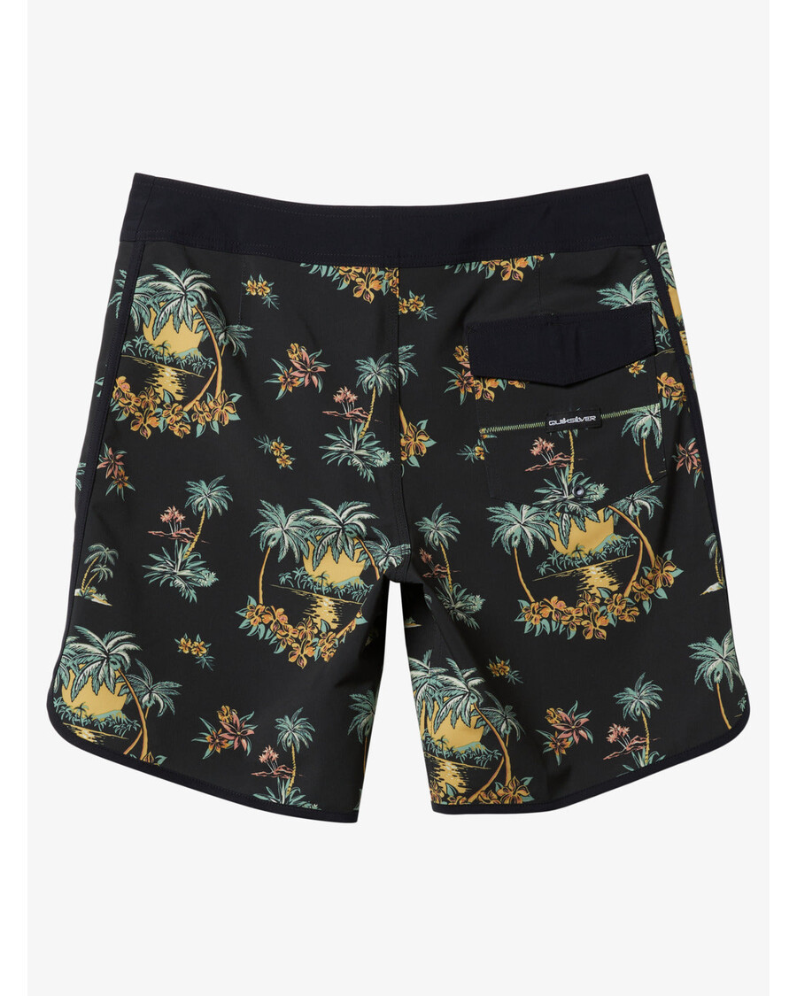 Quik Silver Surfsilk Scallop 19" Boardshorts - Black Palm Spritz