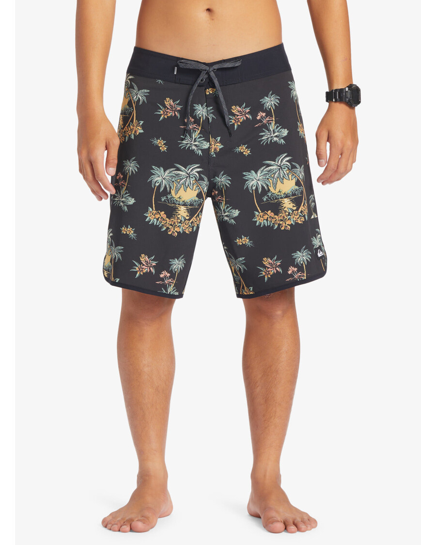 Quik Silver Surfsilk Scallop 19" Boardshorts - Black Palm Spritz